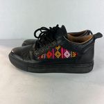 Inkkas Leather Sneaker Shoes Womens 7 Mens 4 Black Embroidered Aztec Multicolor Photo 4
