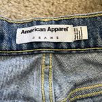 American Apparel High Rise Cuffed Jean Shorts Size 26, Dark Wash Zip Button Fly Photo 2