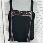 Tommy n Loulou Y2K Panel Crop Tank Top Black Pink Medium Photo 0