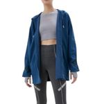 Adidas  Stella McCartney Oversized Logo Blue Full Zip Hoodie Womens Large Photo 1