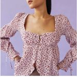 Urban Outfitters  UO Allie Tie-Sleeve‎ Blouse Size M NWT Photo 2