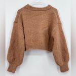 ZARA Women's Brown Crew Neck Sweater Photo 2