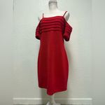 Hugo Buscati  Striking Red off the Shoulder Mini Dress Size Largr Photo 4