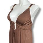 Tropical Escape Tropical Escapes Womens Maxi Dress Swimsuit Coverup Grecian Style Brown Large Photo 6