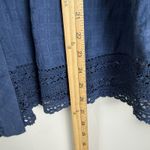 J.Crew Point Sur Peasant Top Womens L Blue Boho Long Sleeve Windowpane Button Photo 9