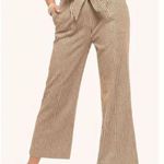 Spartina 449 Lawton Stripe Crop Pant in Tannin Stripe Hemp Cotton Blend Size 6 Photo 1
