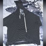 Black & White Striped Lightweight hoodie Size XL Photo 0