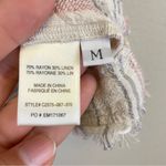 Cloth & Stone  Back Button Up Linen Blend Striped Tank Size M Photo 4