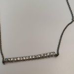 Silver and rhinestone bar necklace Photo 1