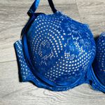 Cacique 40DD Sexy Lace Boost Balconette Bra Blue Photo 8