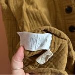 Madewell Lightspun Button-Back Peplum Top Compass Gold Gauze Blouse Cotton Sz S Photo 6