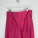 Maeve Anthropologie The Colette Crop Wide Leg Pants Pink Linen Blend Womens 30 Photo 5