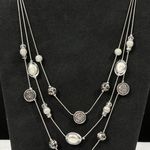 Ny Collection Vintage SKU 041 Multi Layered Silver Necklace With Beaded Accents Photo 0