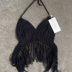 Crochet Fringe Top Black Photo 0