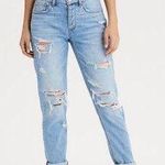 American Eagle Outfitters Light Wash Distressed Ripped Mom Jeans Photo 13
