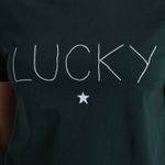 Topshop Dark Green LUCKY Star Short Sleeved Top Size 4 Photo 4