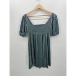 Vylette Womens Blue Velvet Mini Dress Size M Holiday Babydoll Puff Whimsigoth Size M Photo 1