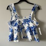 Maeve Anthropologie  Top Floral Blue Photo 3