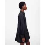Madewell  Seamed Long Sleeve Mini Shirtdress Poplin Black Size 0 NWT Minimalist Photo 2
