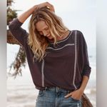 Garnet Hill Monroe Organic-Linen Jersey Knit 3/4 Sleeve Size Small Top Photo 7