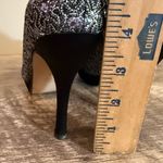 Caparros  Peep Toe Formal Platform High Heels Shoes Silver Black Sparkle Size 6 Photo 7