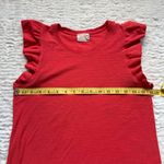 Nation Ltd Elliot Fused Ruffle Flutter Sleeve Dress S Red Orange Pima Cotton Photo 10