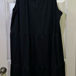 Croft & Barrow  Sleeveless Splitneck Tiered Dress Plus Size 3X Black Eyelet Photo 0