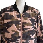 Miss London Jacket Coat Pink Olive Black Quilted Camouflage Bomber Coat Large Photo 2