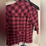 Flying Tomato Anthropologie  Red and Black Plaid Pleated Coat Jacket Size L Photo 6