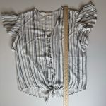 Sim & Sam  Womens Tie‎ Waist Striped Blouse Sz XL | Coastal Grandma Lightweight Photo 14