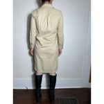 Blair  Tan Khaki Button Up 100% Cotton Midi Dress Size Small Photo 6