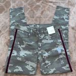 SO camouflage favorite skinny jeggings pants with maroon colored velour Strip Photo 0