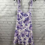 AQUA  Lightweight Smocked Back Dress Tie Shoulders Floral XL Fits Like L NWT Photo 1