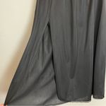 Vanity Fair Vintage Half Slip Black Slit Lace Trim Size Medium Nylon Retro Flaws Photo 4