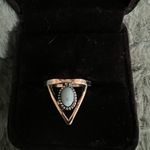 Women’s Stainless Steel Silver Faux Turquoise Ring Size 6 Blue Photo 0