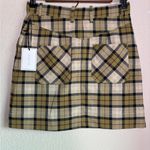 1. State NWT  Tan Windowpane Plaid Y2K Preppy Mini Pencil Skirt 0 Photo 3