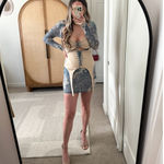 Loba Revolve Nude Blue Corset Mini Dress Photo 2