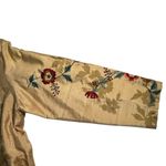 Laura Ashley  Womens Slub Silk Floral Embroidered Shirt Jacket Sz M Cottage Boho Photo 5