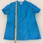 Allison Woods Blue Short Sleeve Blazer Plus Size 20W Vintage Casual Lightweight Photo 3