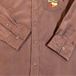 Disney Vintage Winnie the Pooh Piglet Bee Real Button Down Shirt Maroon Medium Photo 7