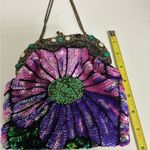 Christina vintage Embellished Floral Beaded Bag NWOT Purple Photo 6