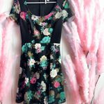 Elle Chic Multicolor Pink Black and White Floral Romantic Valentines Dress S/M Photo 6