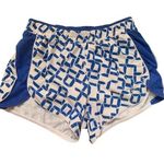 Brooks White & Blue Geometric Running Shorts XS Photo 0