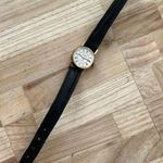 Bulova Accutron Rare Vintage Ladies Watch Gold Filled Case White Dial Leather Photo 5