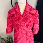 Moschino  COUTURE Long Faux Teddy Fur Jacket,‎ Italian, FUCHSIA, Size 4, NWT Photo 10