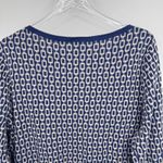 Ann Taylor  sweater women's XXL pullover rib knit geometric print blue white NEW Photo 3
