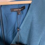 Nanette Lepore  6 Satin Draped Dress Forest Ruched Sleeves NEW Photo 3