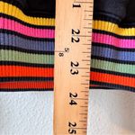 Teddy Fresh  Black Rainbow Crew Neck Sweatshirt Womens S Embroidered Cozy Fall Photo 8