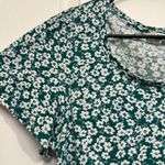 Lucky Brand  Spring Summer Green Floral Short Sleeve Shirt Size Medium EUC #6439 Photo 2