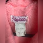 Vintage 1970’s Evelyn Pearson Long Robe Pink Belt Faux Fur Chevron Tie Size M Size M Photo 4
